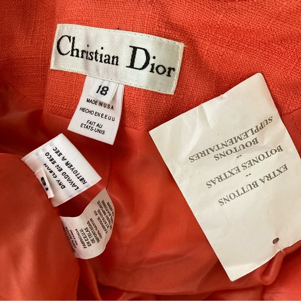 NWT Christian Dior Blazer Suit Jacket Womens 18